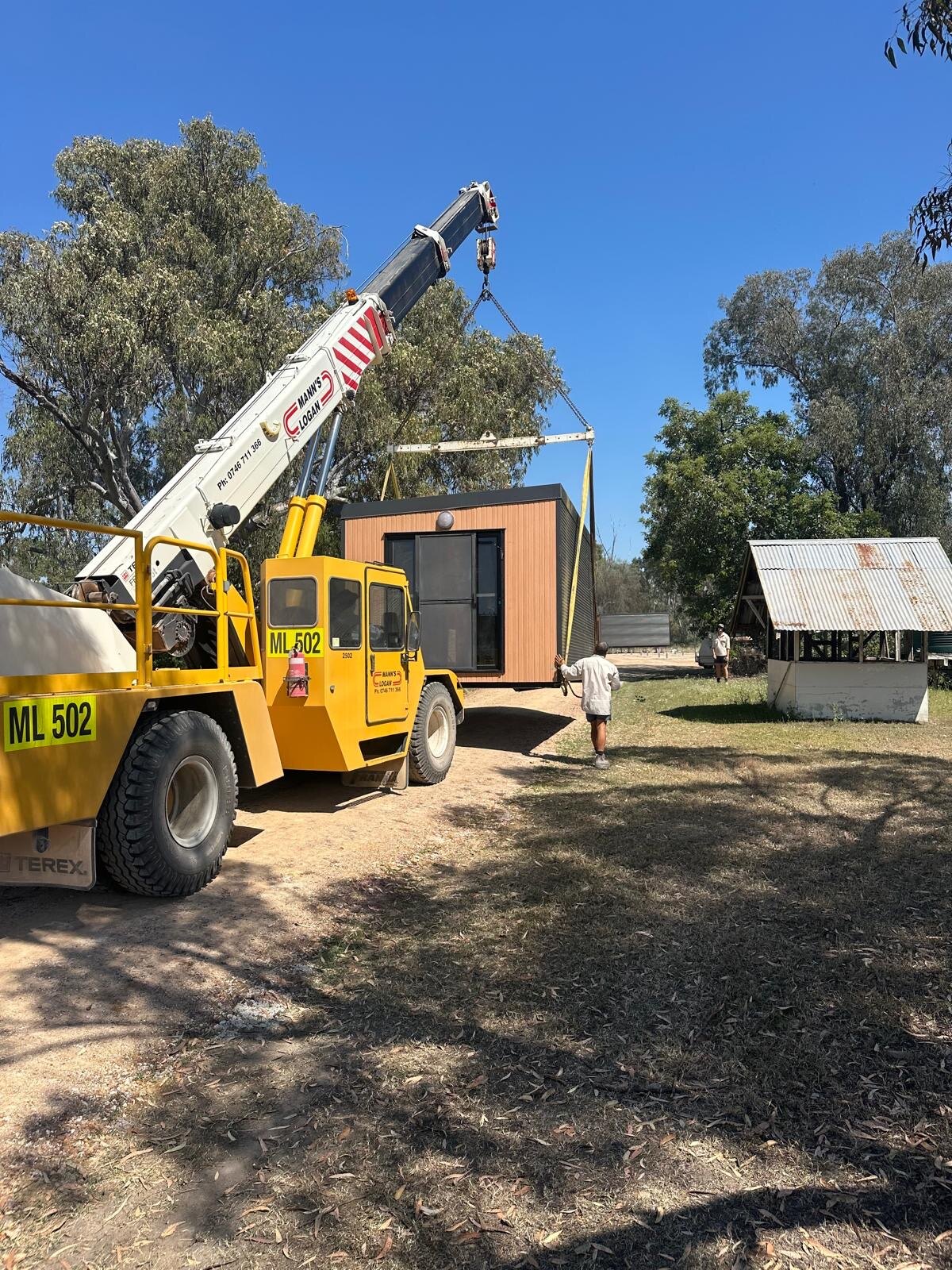 Portable accommodation unit installation in regional Australia