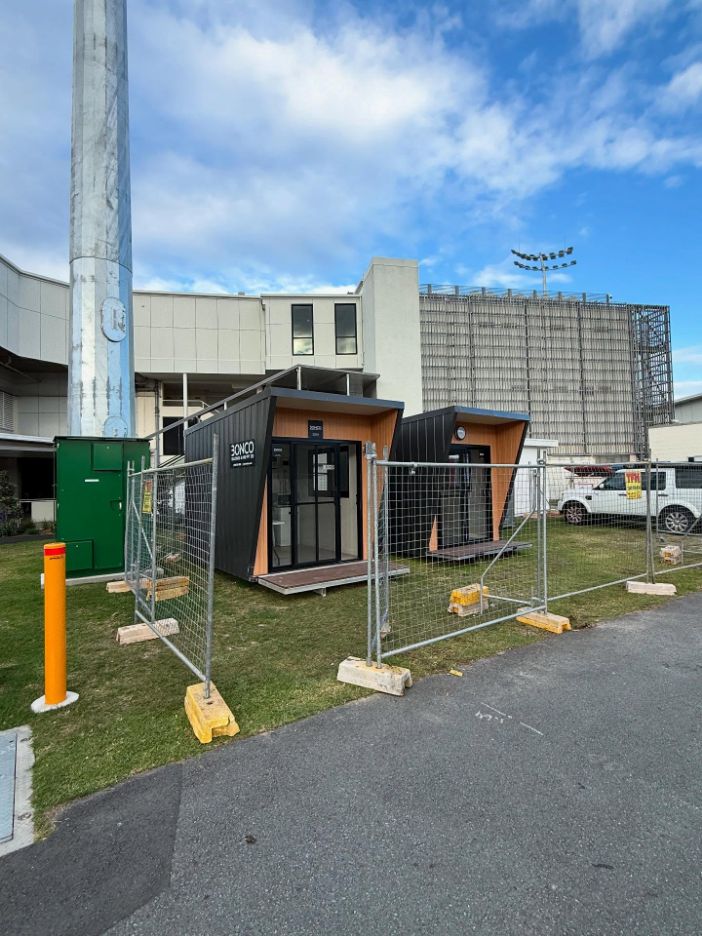 Two Bonco portable office and backyard pods ready for delivery